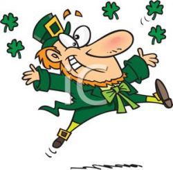 St Patrick's Day Cartoon of a Dancing Leprechaun - Royalty ...