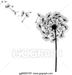 Stock Illustration - Dandelion with seeds in the wind ...