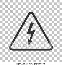 Vector Clipart - High voltage danger sign. dark gray icon on ...