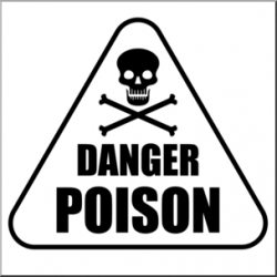 Clip Art: Signs: Poison B&W I abcteach.com | abcteach