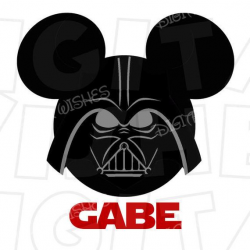 Darth Vader Mickey Mouse ears head Digital Iron on transfer clip art  INSTANT DOWNLOAD Image DIY for Shirt