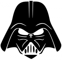 Darth Vader Head Vinyl White Sticker 5'' Width By 5'' Height