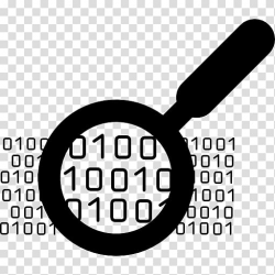 Binary numbers and magnifying glass illustration, Predictive ...