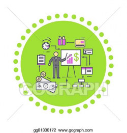 Vector Clipart - Concept of financial analysis icon flat ...