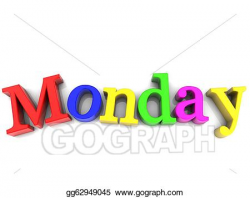 Stock Illustrations - Monday, day of the week multicolored ...