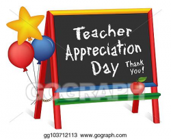 Vector Art - Teacher appreciation day, stars and balloons ...