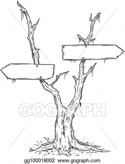 Vector Art - Empty blank arrow sign on dead swamp tree. EPS ...