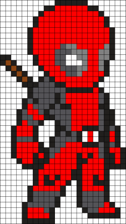 Deadpool Perler Bead Pattern / Bead Sprite | cute | Pinterest | Bead ...
