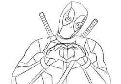Deadpool Making Heart Shape with Hands coloring page | Free ...
