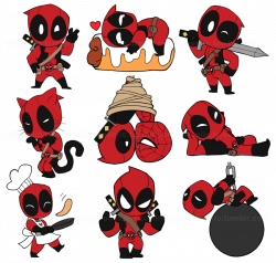 Chibi Deadpool Stickers by Pheoniic | Deadpool | Deadpool ...