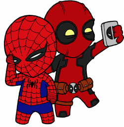 HD Deadpool And Spiderman Chibi - Little Deadpool And ...