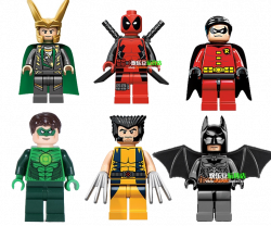 Deadpool Green Lantern Robin Wolverine Batman Minifigure Lego Clipart