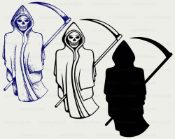 Grim reaper svg/grim reaper clipart/death svg/grim silhouette/death cricut  cut files/grim clip art/grim digital download designs/svg