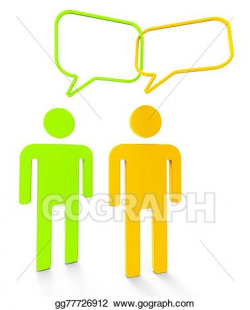 Drawing - People communicating shows speaking persons and ...