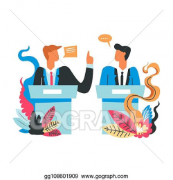 Vector Illustration - Interview of political candidates ...