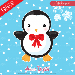 December Freebie: Free penguin clipart, Cute illustration ...