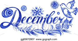 Vector Illustration - December the name of the month . EPS ...