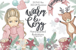 Winter Clipart, Warm and Cozy, Christmas Clipart, December ...
