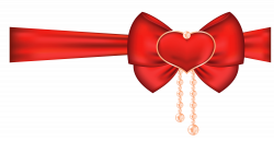 Red Bow with Heart Decor PNG Clipart Picture | Gallery Yopriceville ...