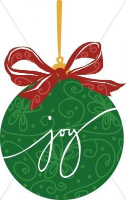 Green JOY ornament | Traditional Christmas Decoration Clipart