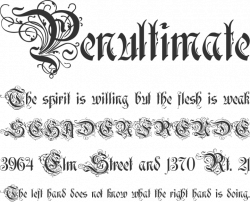 Rothenburg Decorative Font Phrases. A very ornate, decorative font ...