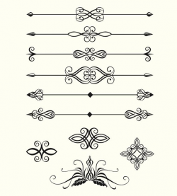 Digital Clipart Pack Line Dividers Calligraphic Decorative ...