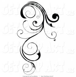 Clip Art of a Long, Black Swirling Design Element Scroll ...