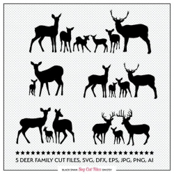 SVG | 5 High quality Deer Family cut file, svg, dfx, eps ...