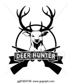 EPS Illustration - Deer hunter label badge. Vector Clipart ...