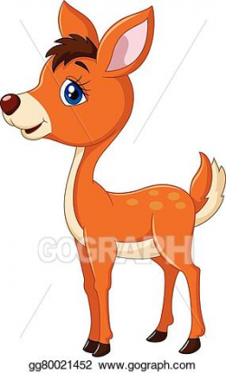 Vector Stock - Happy baby deer cartoon posing . Clipart ...