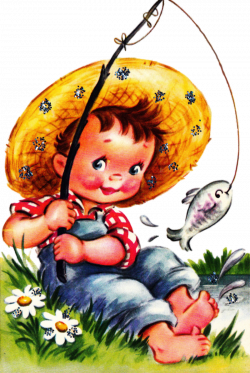 fishing-boy.png | Vintage Clipart | Pinterest | Fish, Gifs and Clip art