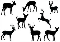 Deer Silhouette Clip Art Pack | Silhouette Clip ...