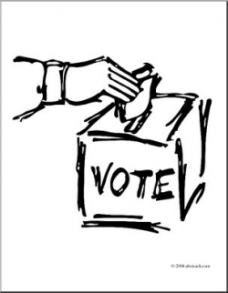 Clip Art: Vote Graphic (coloring page) I abcteach.com | abcteach