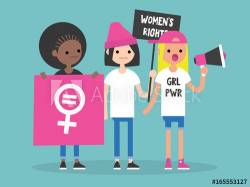 Women's right. Conceptual illustration. Feminist ...