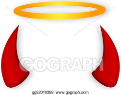 Vector Art - Angel and devil horns halo. Clipart Drawing ...