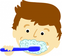 Clipart - Boy Brushing Teeth