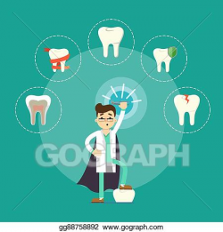 Vector Art - Dental treatment banner with male dentist ...