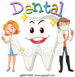 Vector Clipart - Dentists and clean tooth. Vector ...