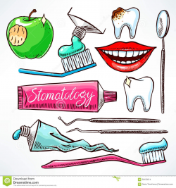 In Clipart Dentist Tools Set Colorful Dental Dentistry Hand ...