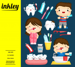 Brushing Teeth Illustration | Clipart | Clip art, Tooth ...