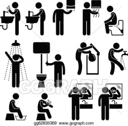 Vector Art - Personal hygiene in toilet. Clipart Drawing ...