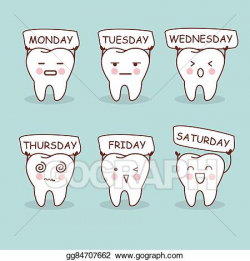Vector Stock - Cartoon tooth expression. Clipart ...