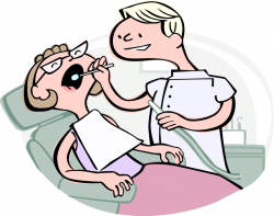 Patient Receives Dental Examination - Vector Image