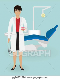 Vector Stock - Doctor dentist offers false teeth in the palm ...