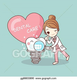 Vector Illustration - Happy cartoon tooth and dentist. EPS ...