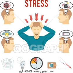 Vector Illustration - Mental disorder and stress icons set ...