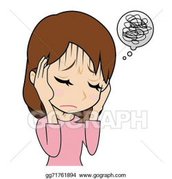 Stock Illustration - Young woman who is depressed. Clipart ...