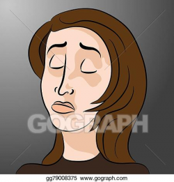 Vector Illustration - Cartoon sad depressed woman. Stock ...