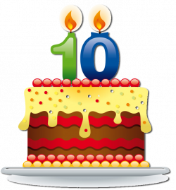 Cake clipart 10 candle - Pencil and in color cake clipart 10 candle