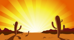 Sunset desert cactus clip art Free vector in Encapsulated ...